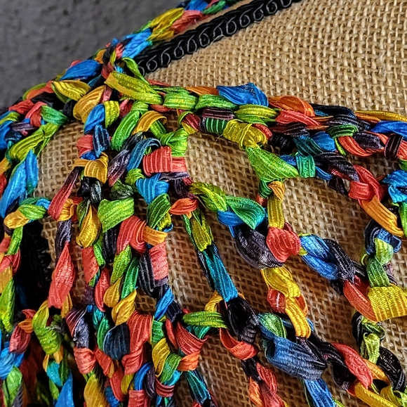 Unbranded bright ribbon open weave crop top medium - Picture 8 of 9